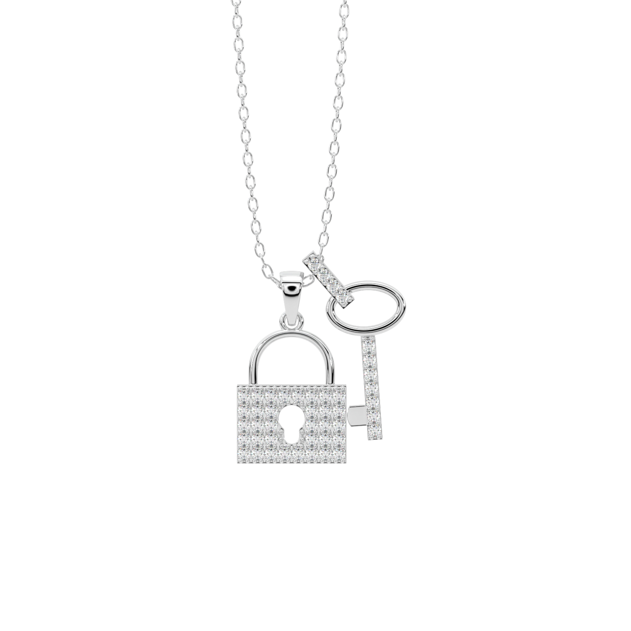 The Lock And Key Diamond Pendant